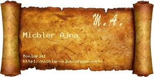 Michler Ajna névjegykártya